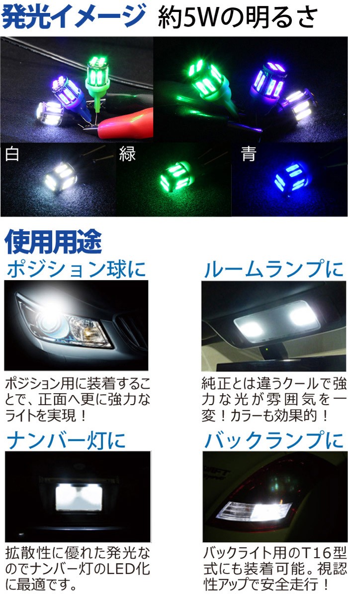 車 LED ルームランプ
