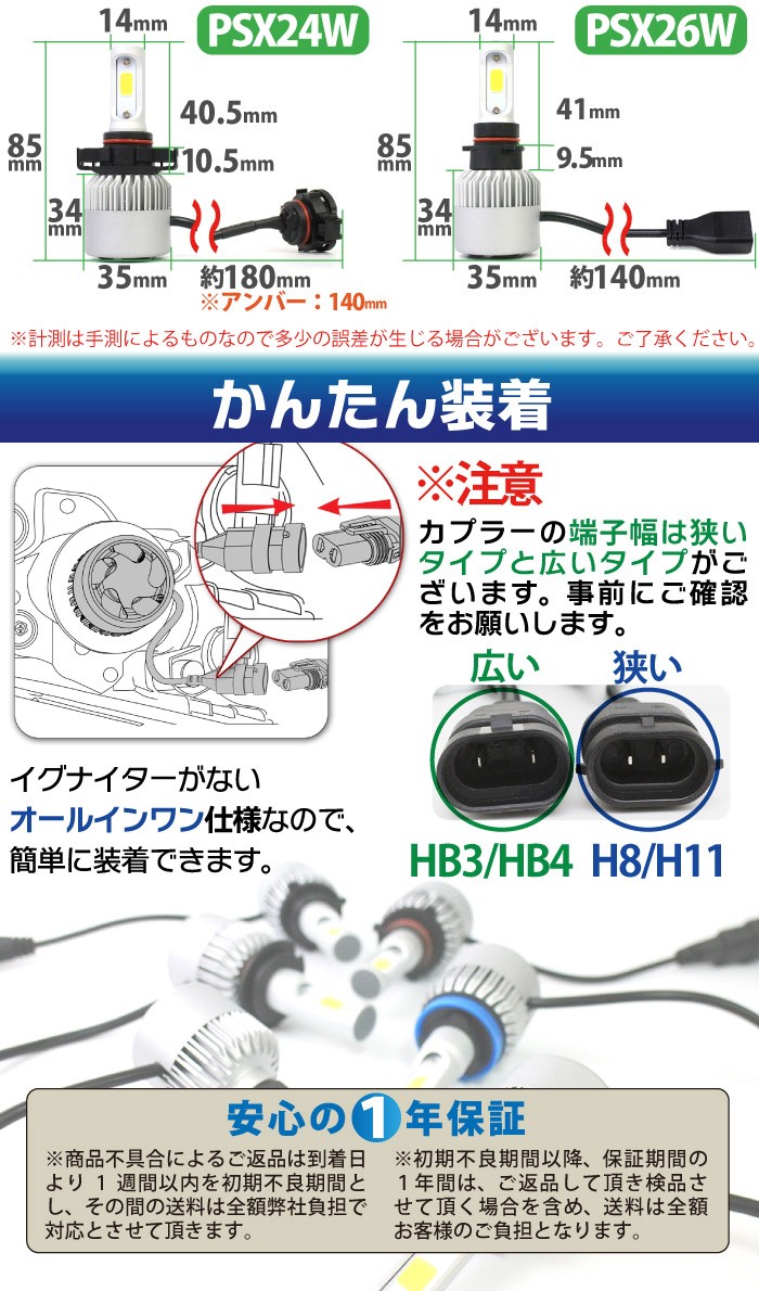 LED ヘッドライト H11 H8 H3 H7 H1 HB3 HB4 PSX24W PSX26W 2個 LED ヘッドライト H11 H8 H3 H7 H1 HB3 HB4 PSX24W PSX26W 2個