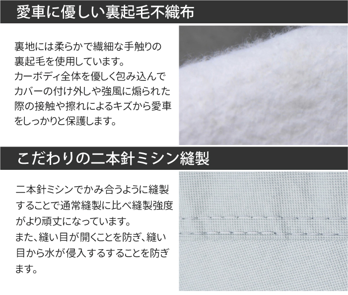 愛車に優しい裏起毛不織布