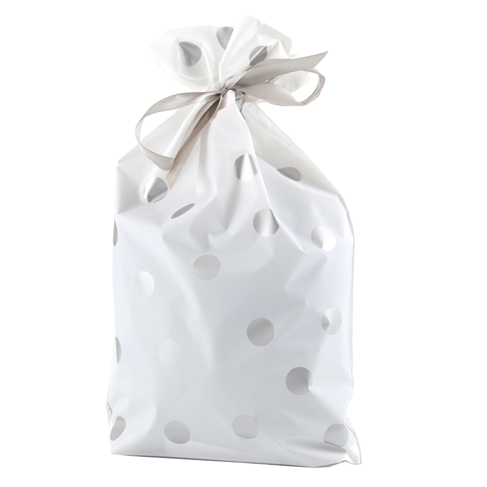 リボン付ラッピング袋 50枚 22×34(27)cm×6cm マチ付き ギフト