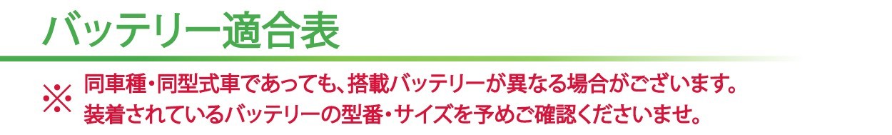 バッテリー適合表