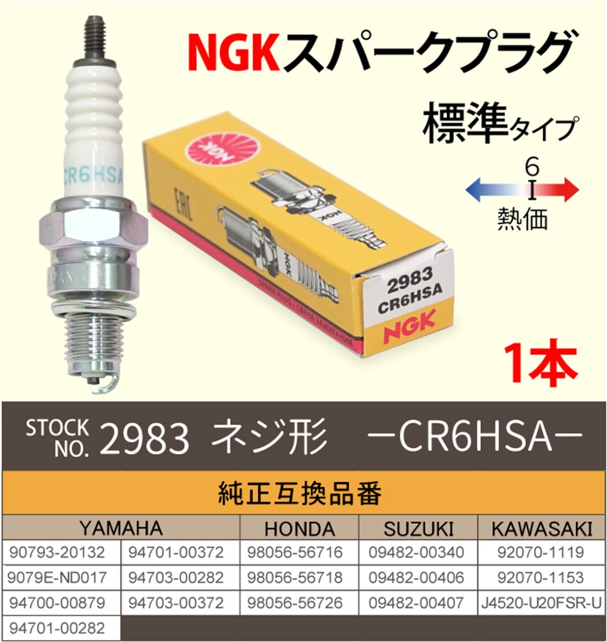 NGK スパークプラグ CR6HSA ネジ 2983