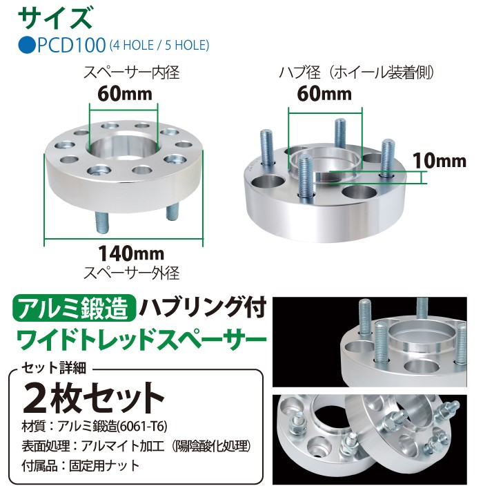 ハブリングー体型 ワイドトレッドスペーサー