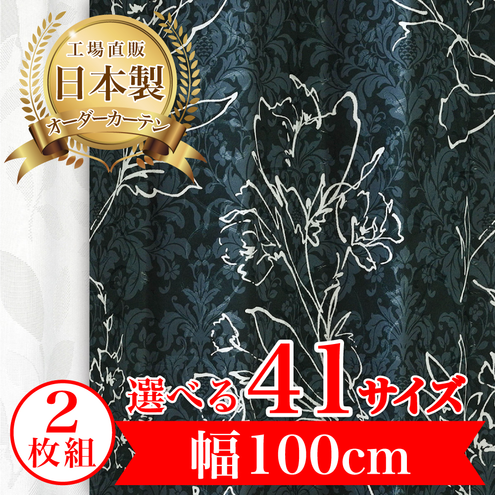 カーテン 完全 遮光 1級 2枚入 【レヴィ-ブラック】満天カーテン 100