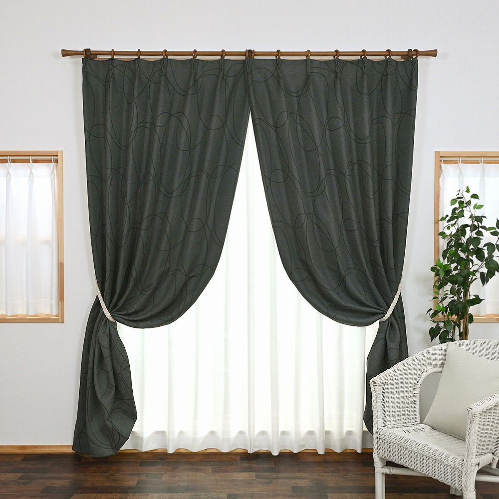 Francfrancカーテン1枚 200センチ フィオレーセー 花柄 ブラウン Francfrancカーテン1枚 200センチ フィオレーセー 花柄 ブラウン