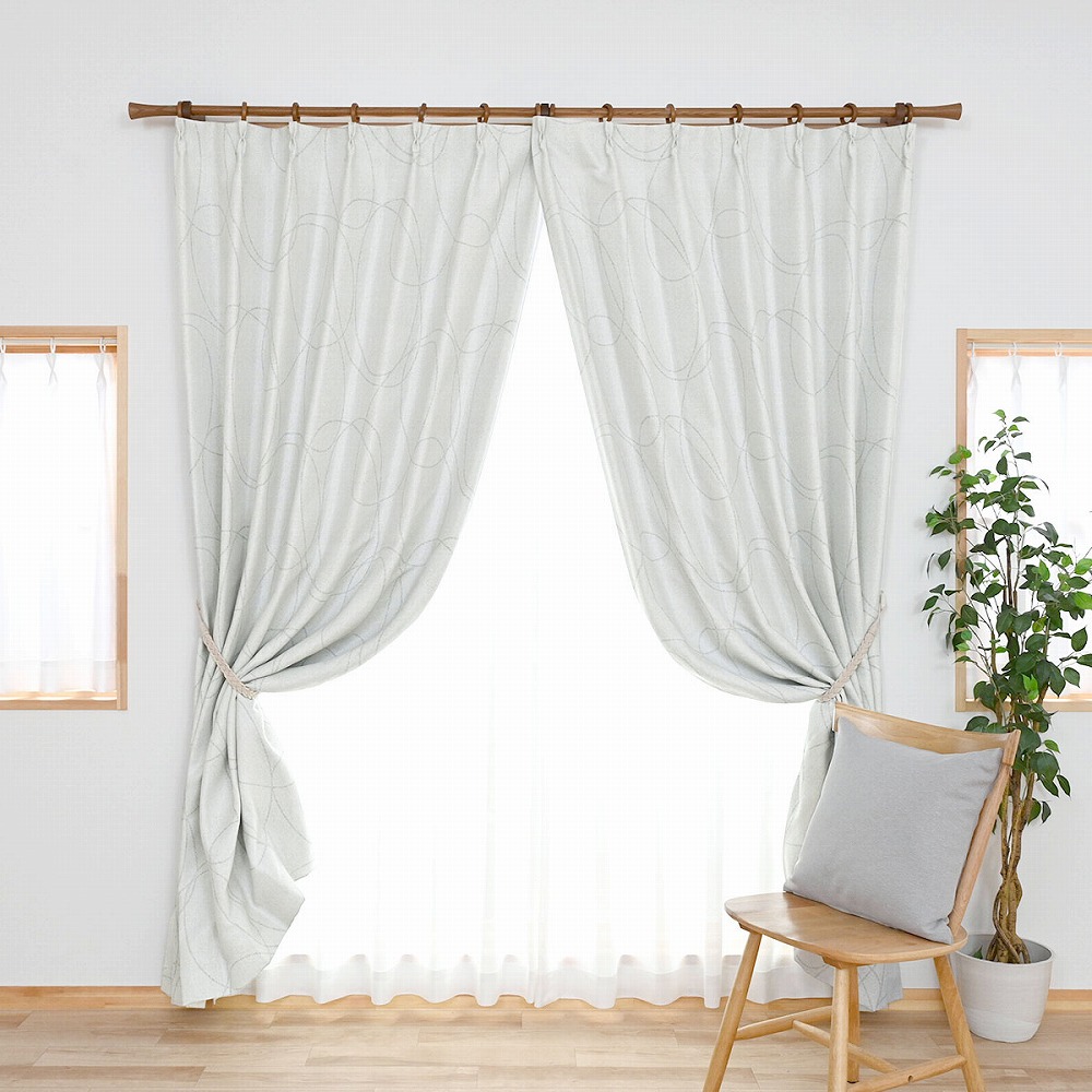 フラン-ライトグレー】 満天カーテン カーテン 遮光カーテン 1級 北欧