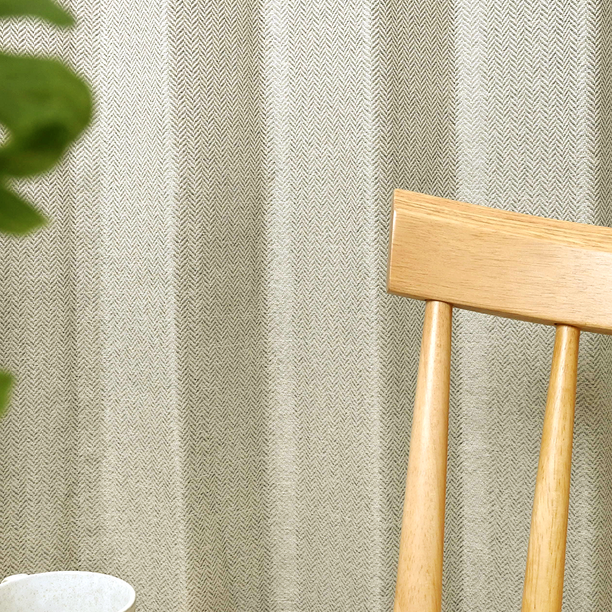 カーテン 完全 遮光 1級 4枚セット 【ヘリンボーン-グレー】 満天