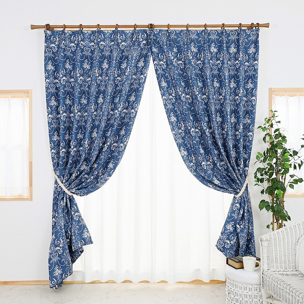 新品 1級遮光カーテン2枚組 保冷 断熱 遮熱 ネイビー 幅125×丈100cm 新品 1級遮光カーテン2枚組 保冷 断熱 遮熱 ネイビー コレクション 幅