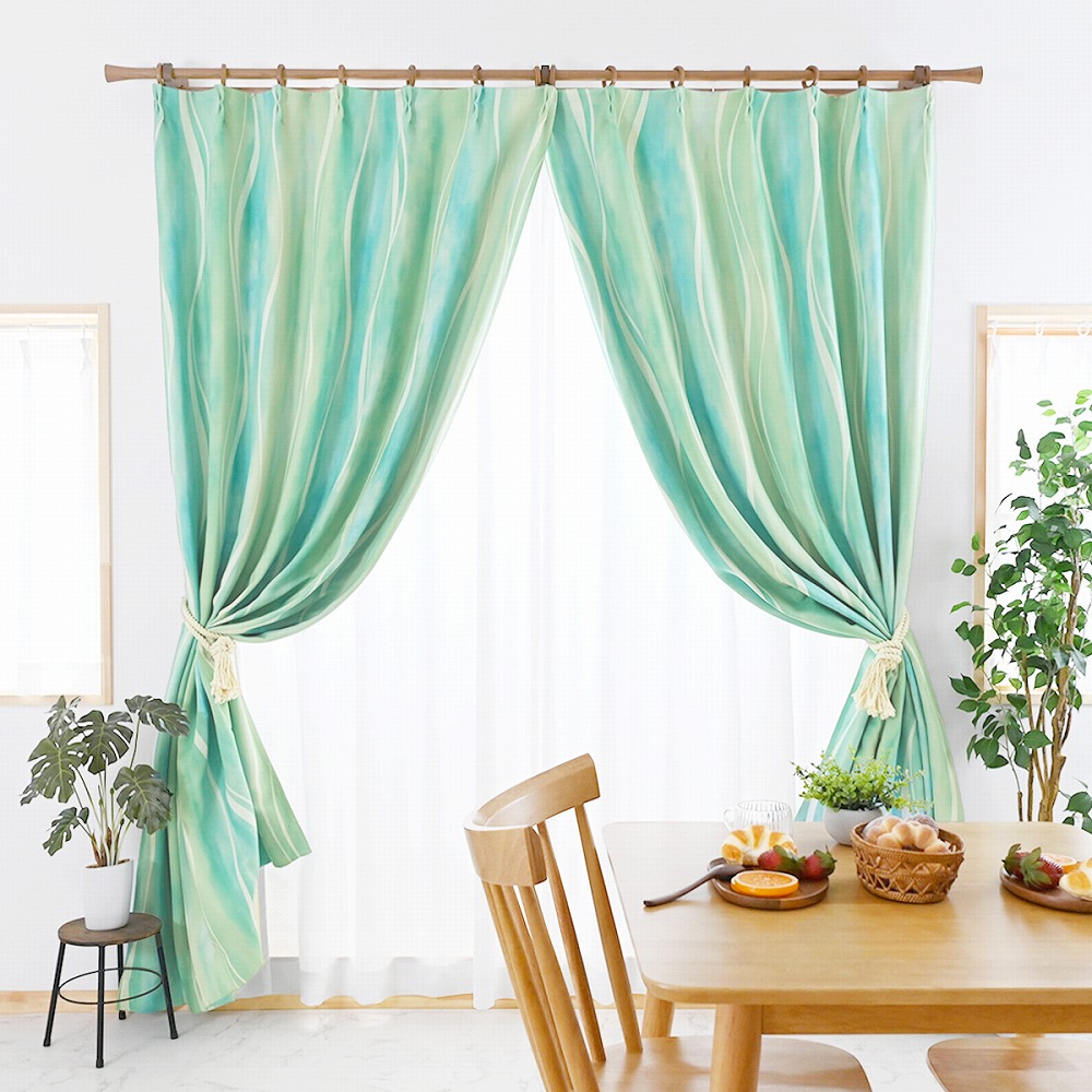 モアナ-グリーン】 満天カーテン カーテン 遮光カーテン 1級 北欧