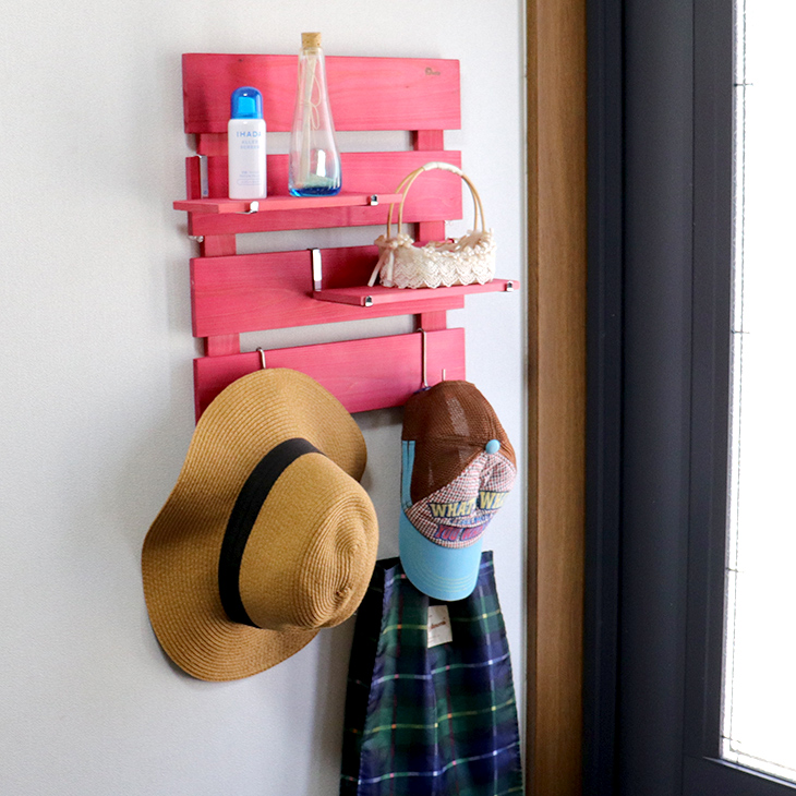 すのこ型壁掛けウォールシェルフ 幅60cm×4段タイプ】すのこ 壁掛け 壁面収納 壁に取り付けられるすのこ