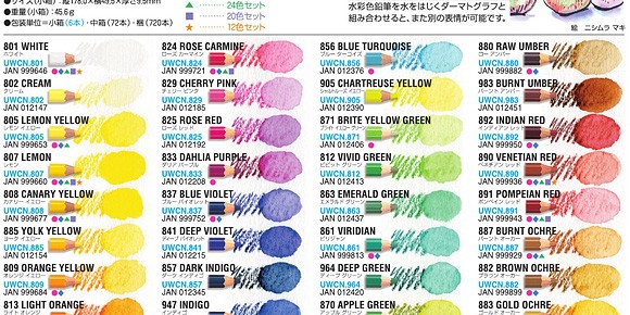三菱鉛筆 ユニウォーターカラー36色セット UWC36C 水彩色鉛筆セット