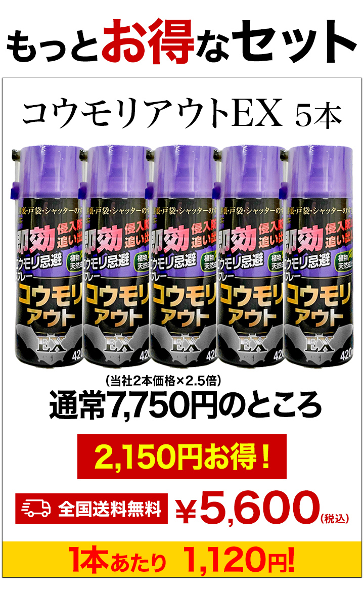 2本 コウモリアウトEX スプレータイプ コウモリ 蝙蝠 こうもり 予防