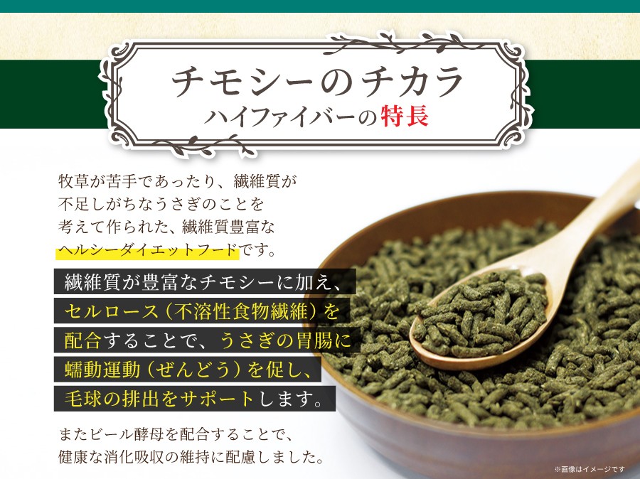 チモシーのチカラ ラビットフード ハイファイバーの特徴
