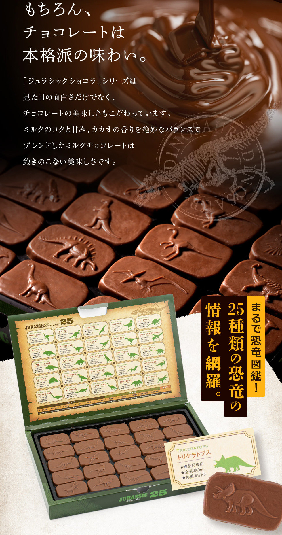 バレンタイン ジュラシックショコラ25 チョコレート 恐竜チョコ 子供