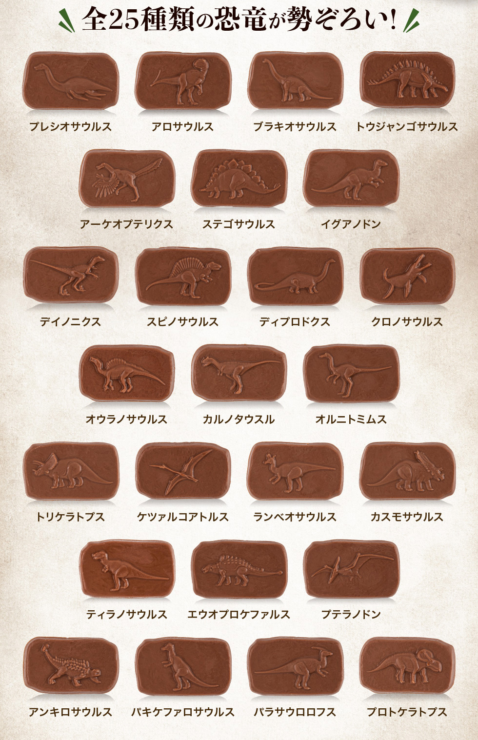 バレンタイン ジュラシックショコラ25 チョコレート 恐竜チョコ 子供