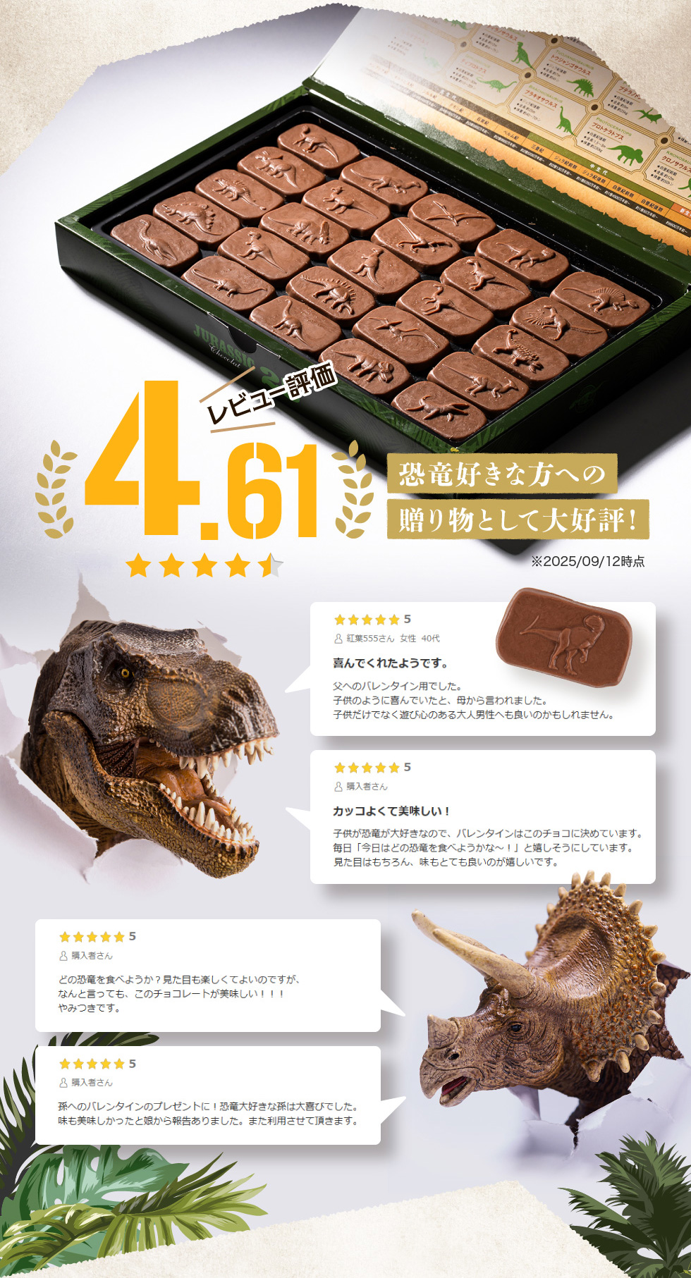 バレンタイン ジュラシックショコラ25 チョコレート 恐竜チョコ 子供