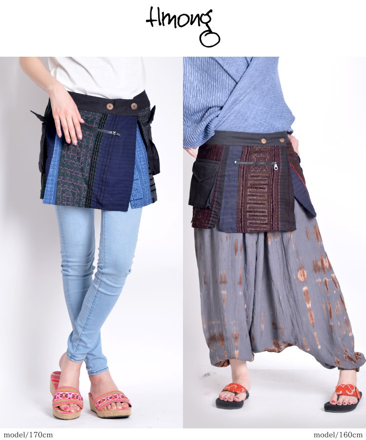 モン族　ラップスカート vintage Hmong batik Wrap skirt ヴィンテージ モン族