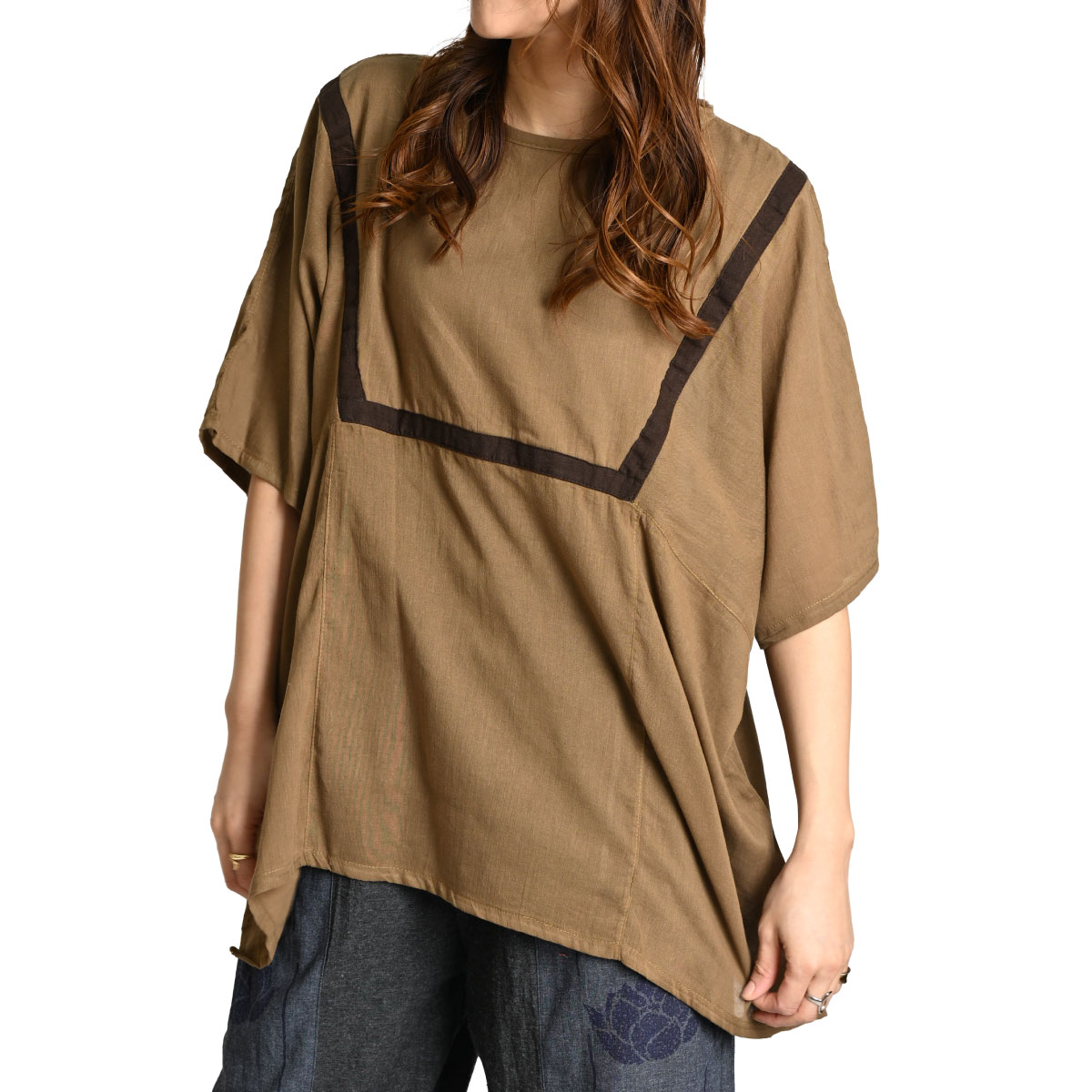 marai Tシャツ エスニック アジアン カットソー 半袖 レディース