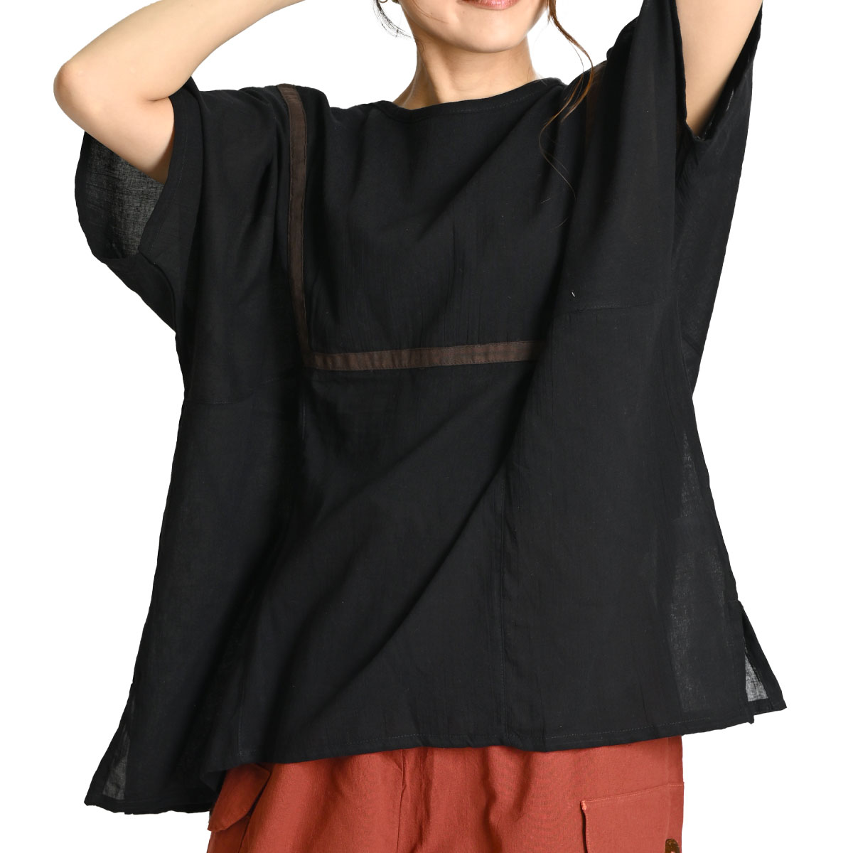 marai Tシャツ エスニック アジアン カットソー 半袖 レディース