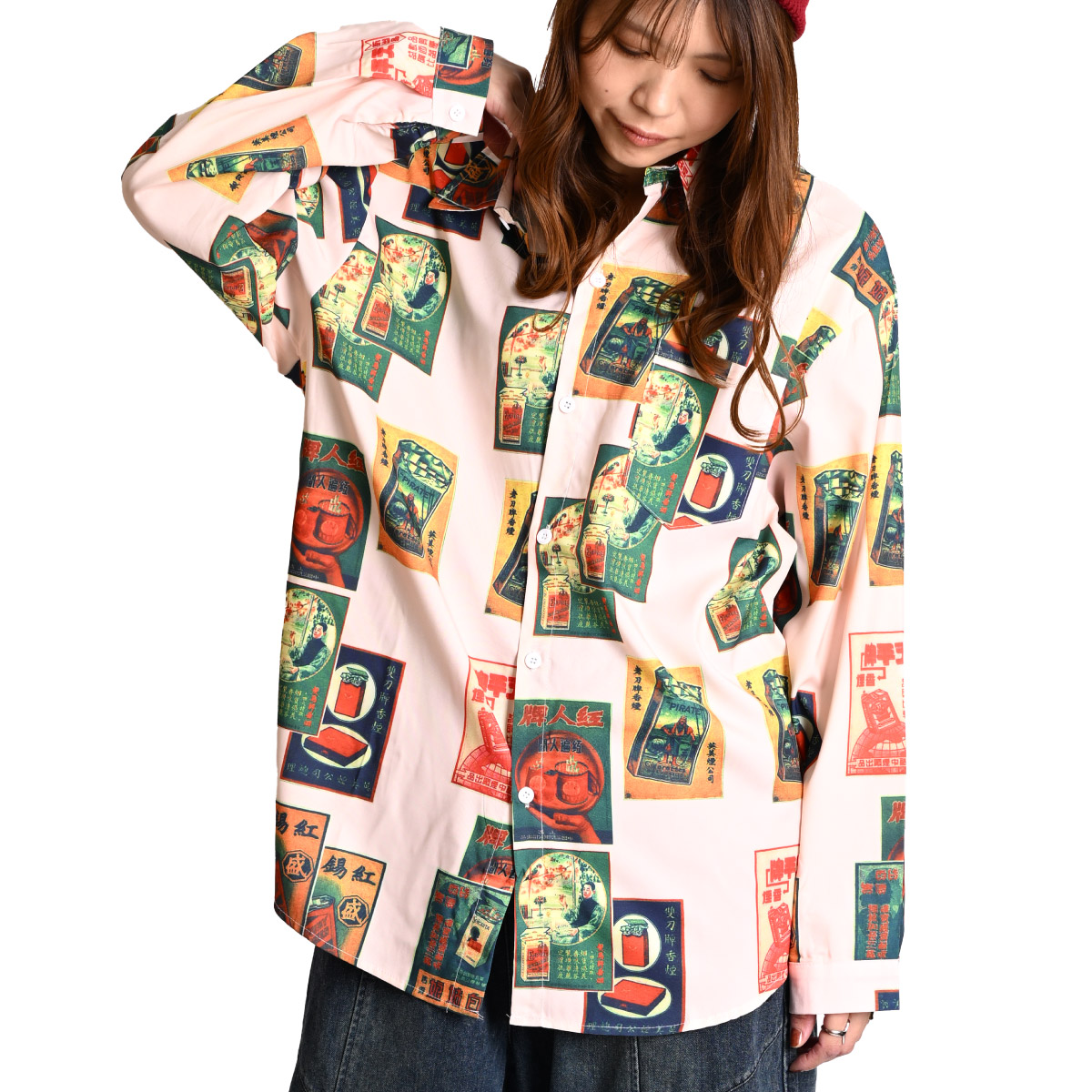 marai（マーライ） 柄シャツ メンズ レディース 長袖 秋 冬 柄 総柄