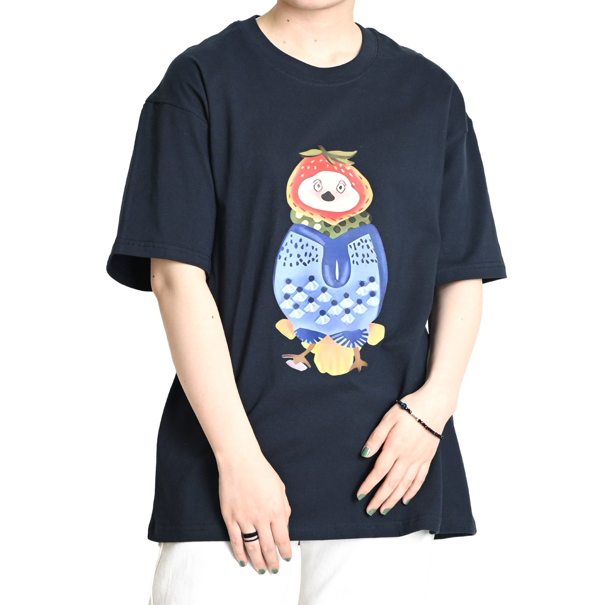 Tシャツ メンズ レディース 半袖Tシャツ アニマル トリ プリント おもしろ イラスト 半袖 カッ...