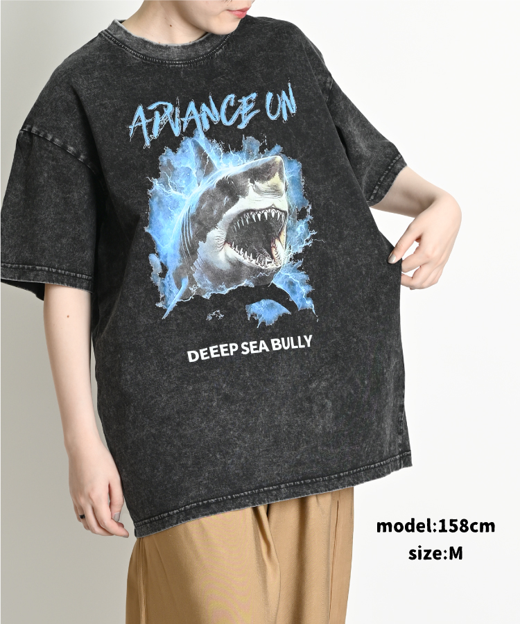 marai サメ Tシャツ メンズ レディース 半袖 飛び出すサメ 