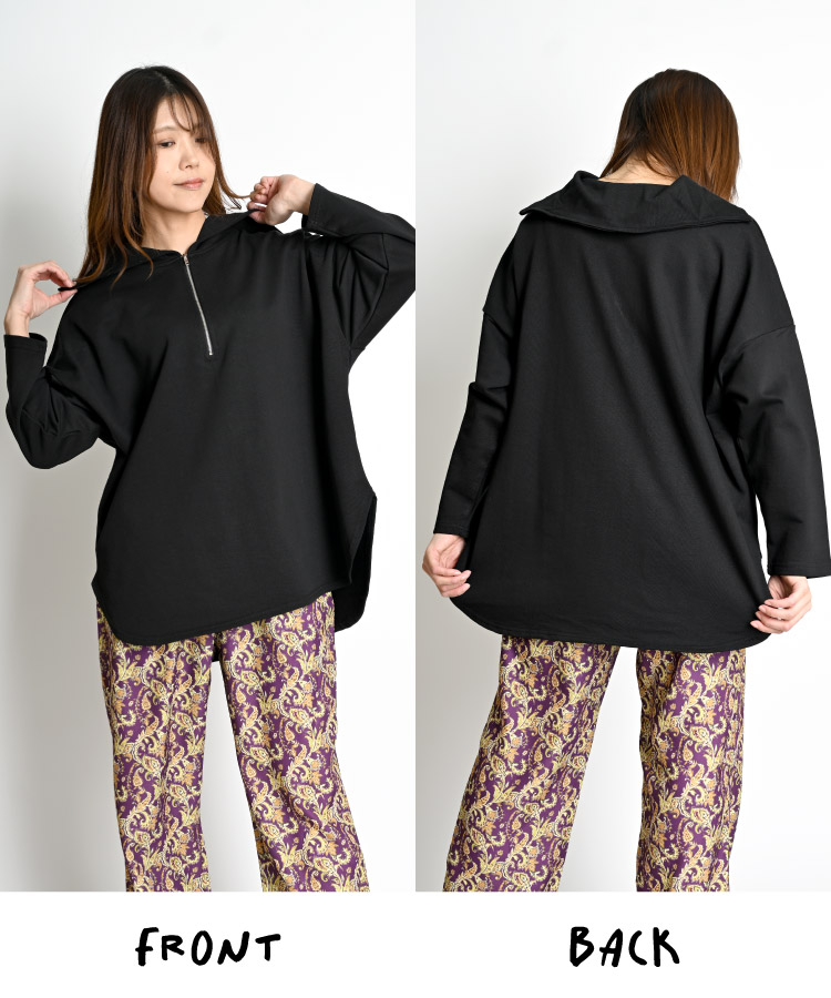 marai ハーフジップ スウェット レディース 長袖 トップス