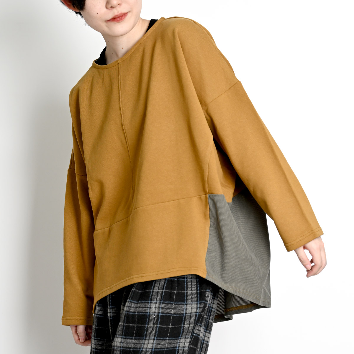 marai トップス ロンT レディース 飽きがこない異素材MIX。プル