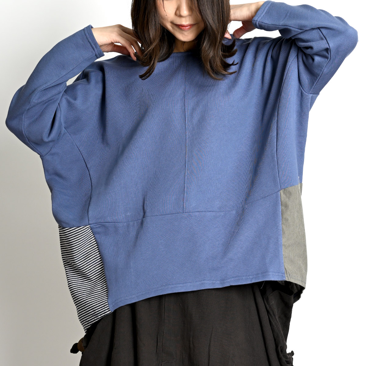 marai トップス ロンT レディース 飽きがこない異素材MIX。プル