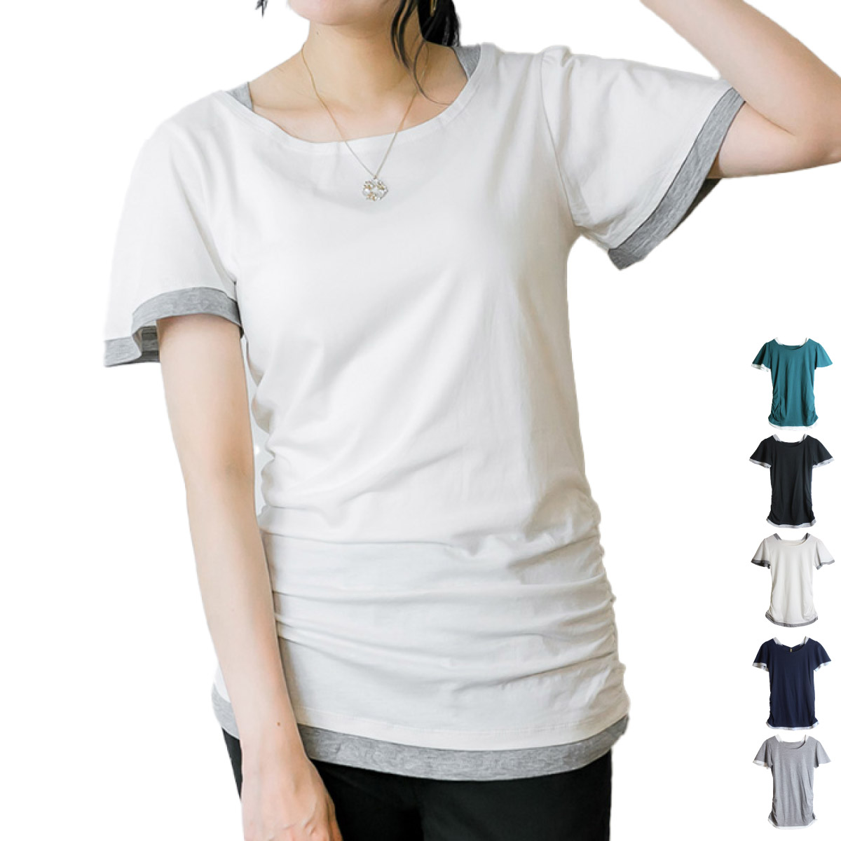marai（マーライ） Tシャツ カットソー 半袖 レディース レイヤード風