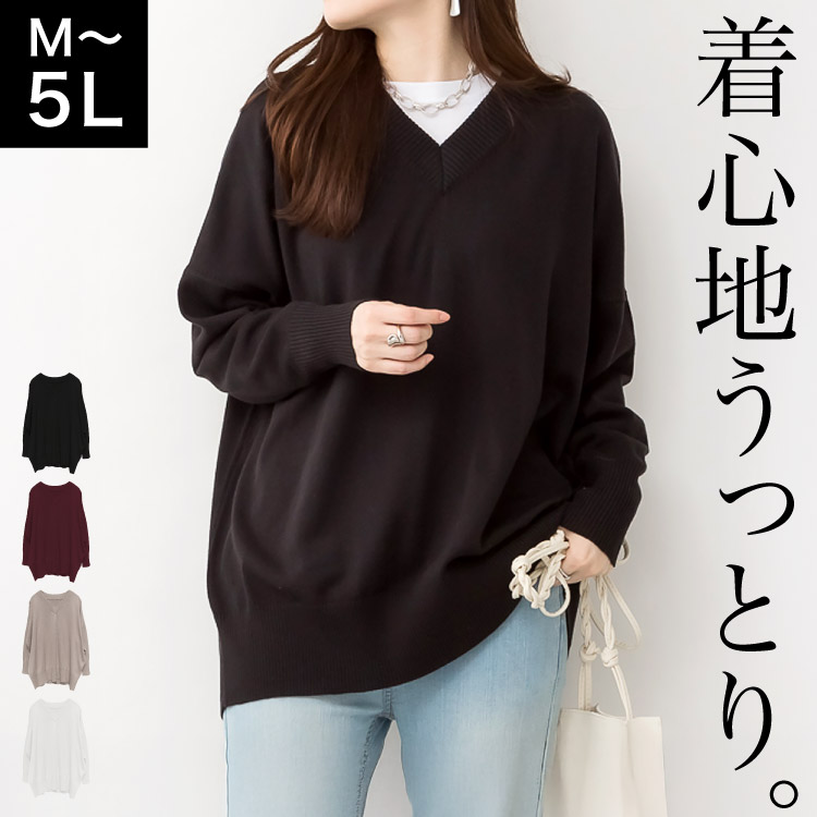 MYLAN(マイラン) 長袖セーター レディース美品  - 黒 Vネック marai（マーライ） セーター レディース Vネック ドルマン ニット 長袖