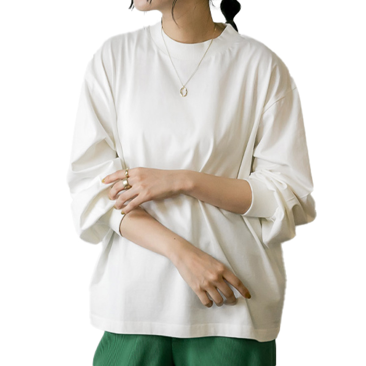 marai（マーライ） ロンT 長袖 レディース モックネック ボリューム袖