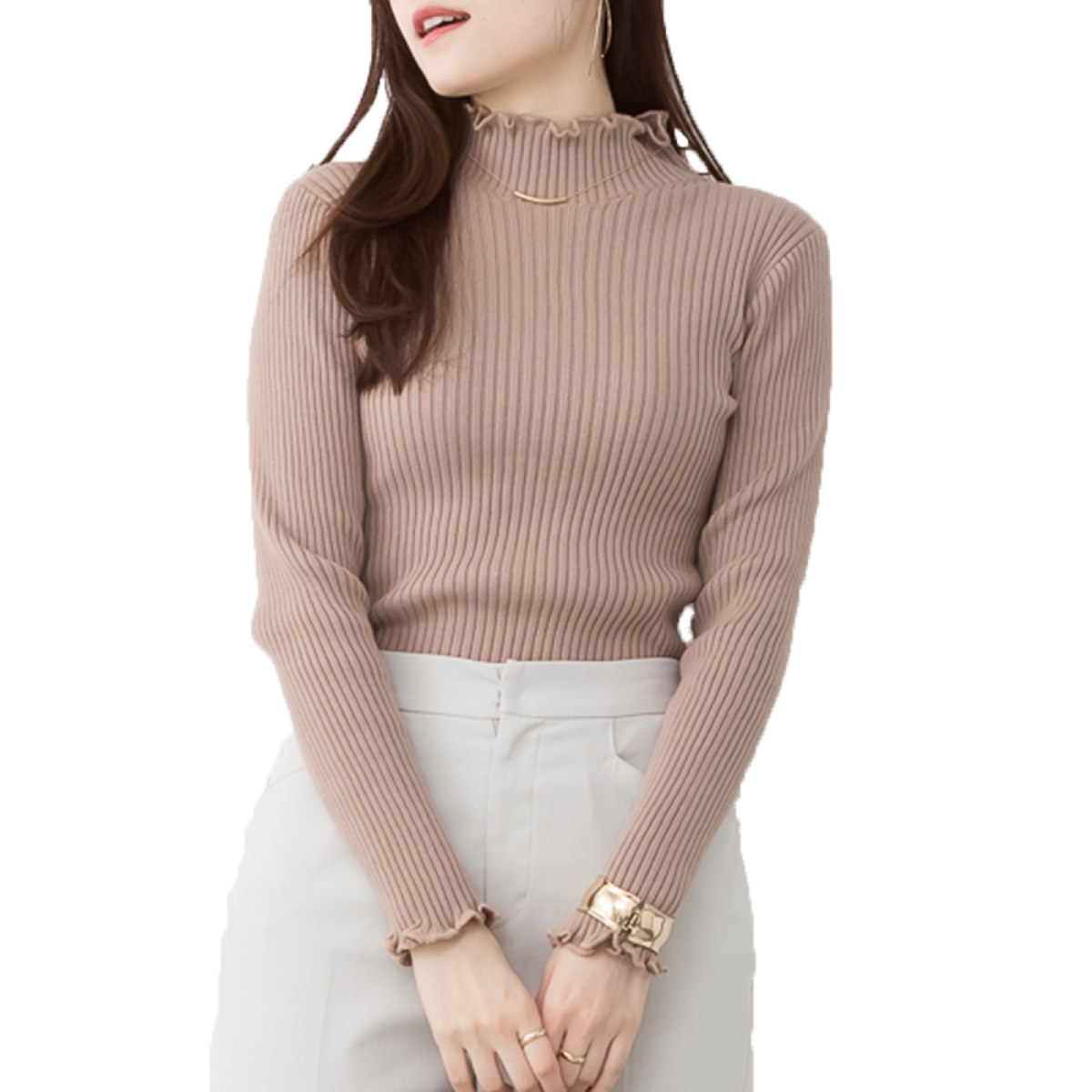 marai（マーライ） ニット レディース メロウリブニット 長袖 トップス