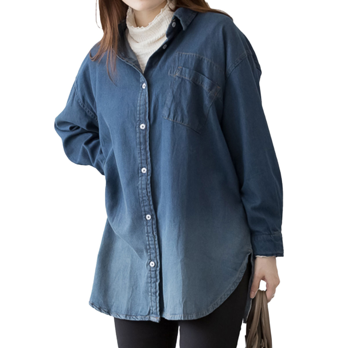 marai（マーライ） デニムシャツ レディース 長袖 大きいサイズ