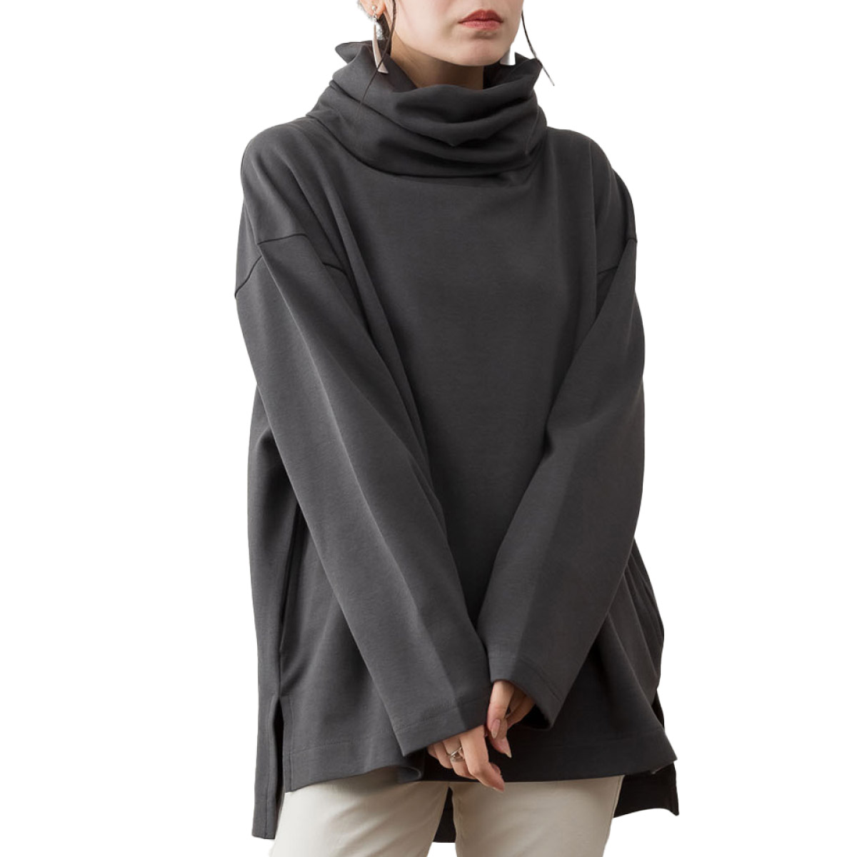 ★専用です★ヤッコマルカリド　ハイネックプルオーバー カットソー marai（マーライ） カットソー ハイネック レディース 長袖 大きい