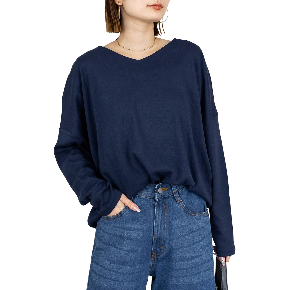 marai（マーライ） カットソー 長袖 レディース Tシャツ Vネック 30代