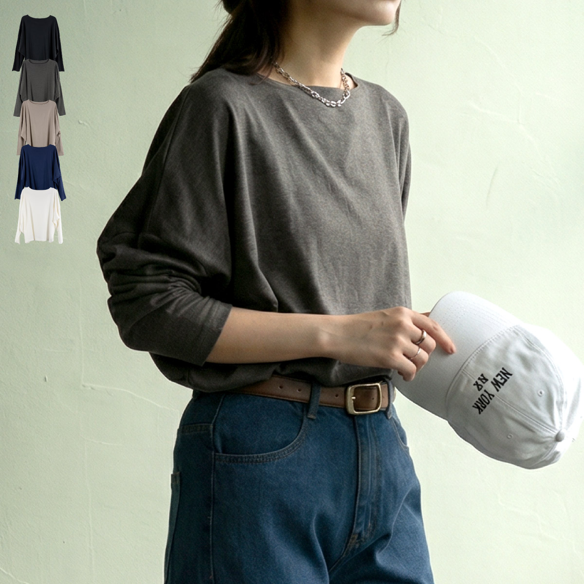 marai（マーライ） Tシャツ 長袖 レディース ドルマン ボートネック