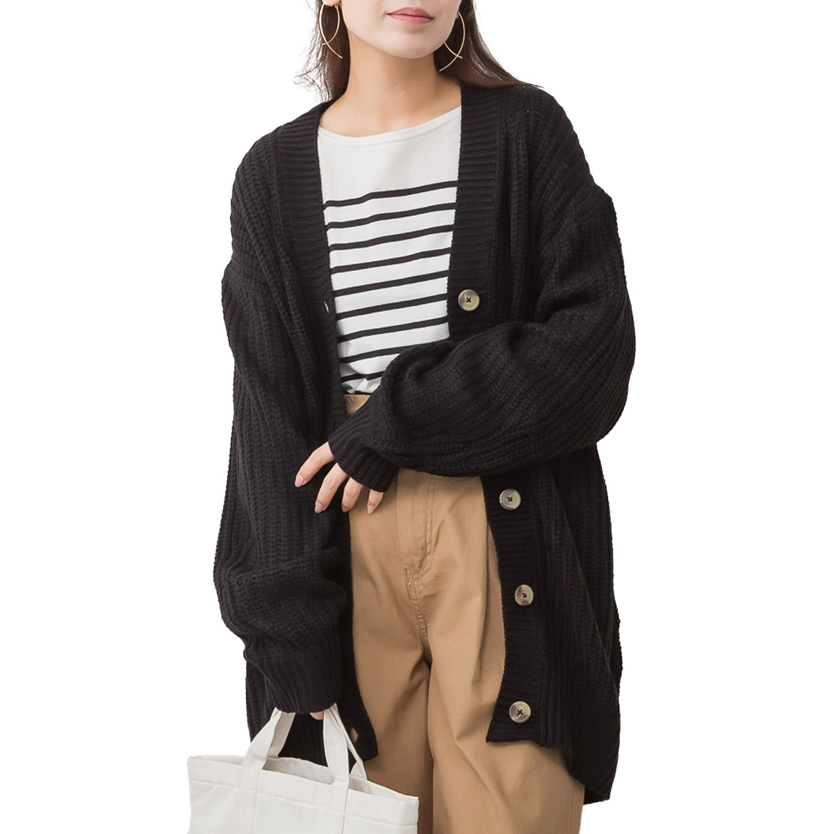 marai（マーライ） カーディガン ニット レディース Vネック 厚手 