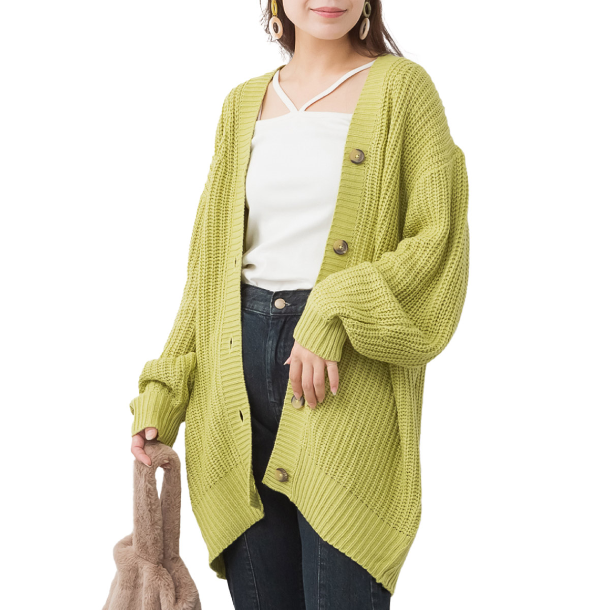 marai（マーライ） カーディガン ニット レディース Vネック 厚手