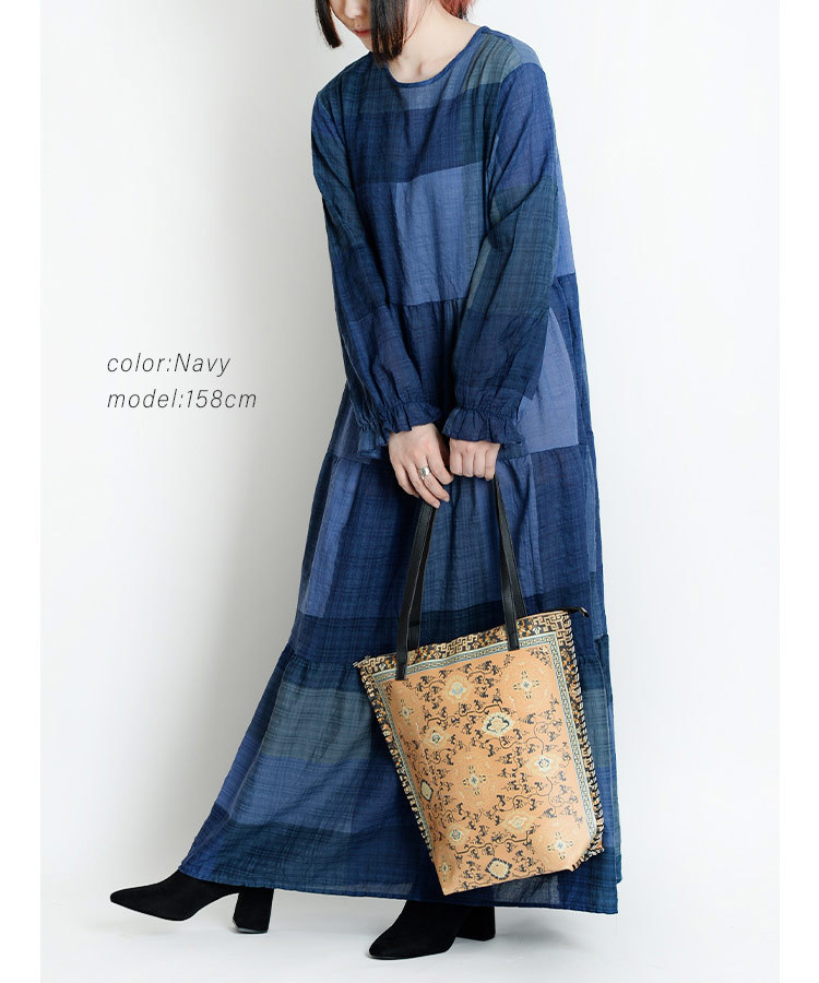 marai ロングワンピース ティアードワンピース ワンピース 長袖