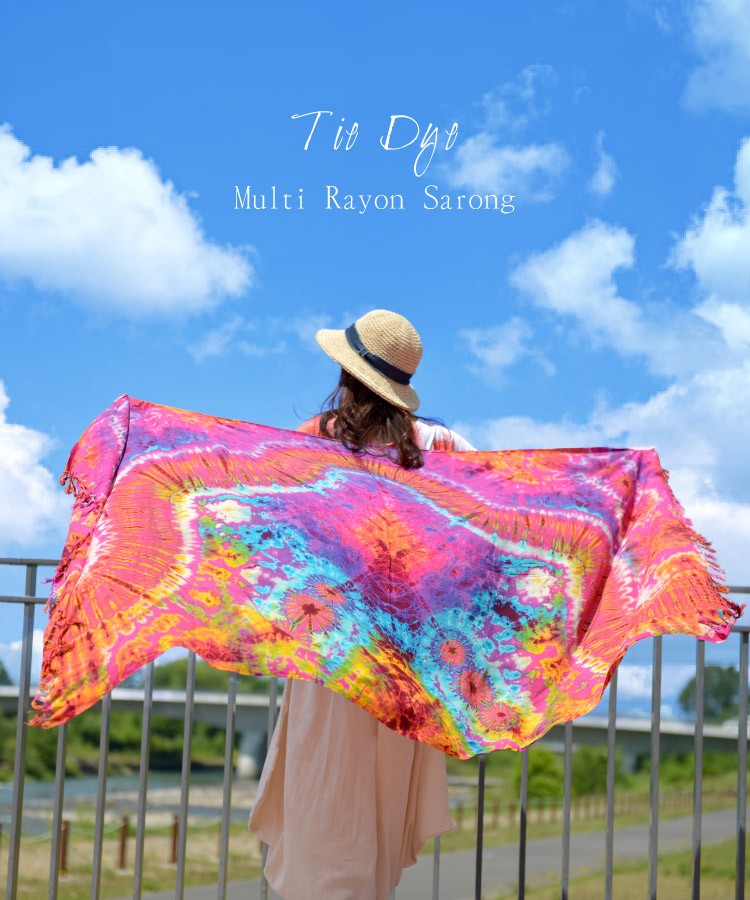 ANDI BAGUS☆Gaia Sarong 大判サイズ タッセル サロン ストール marai ストール 夏 大判 UVカット 冷房対策 レディース メンズ