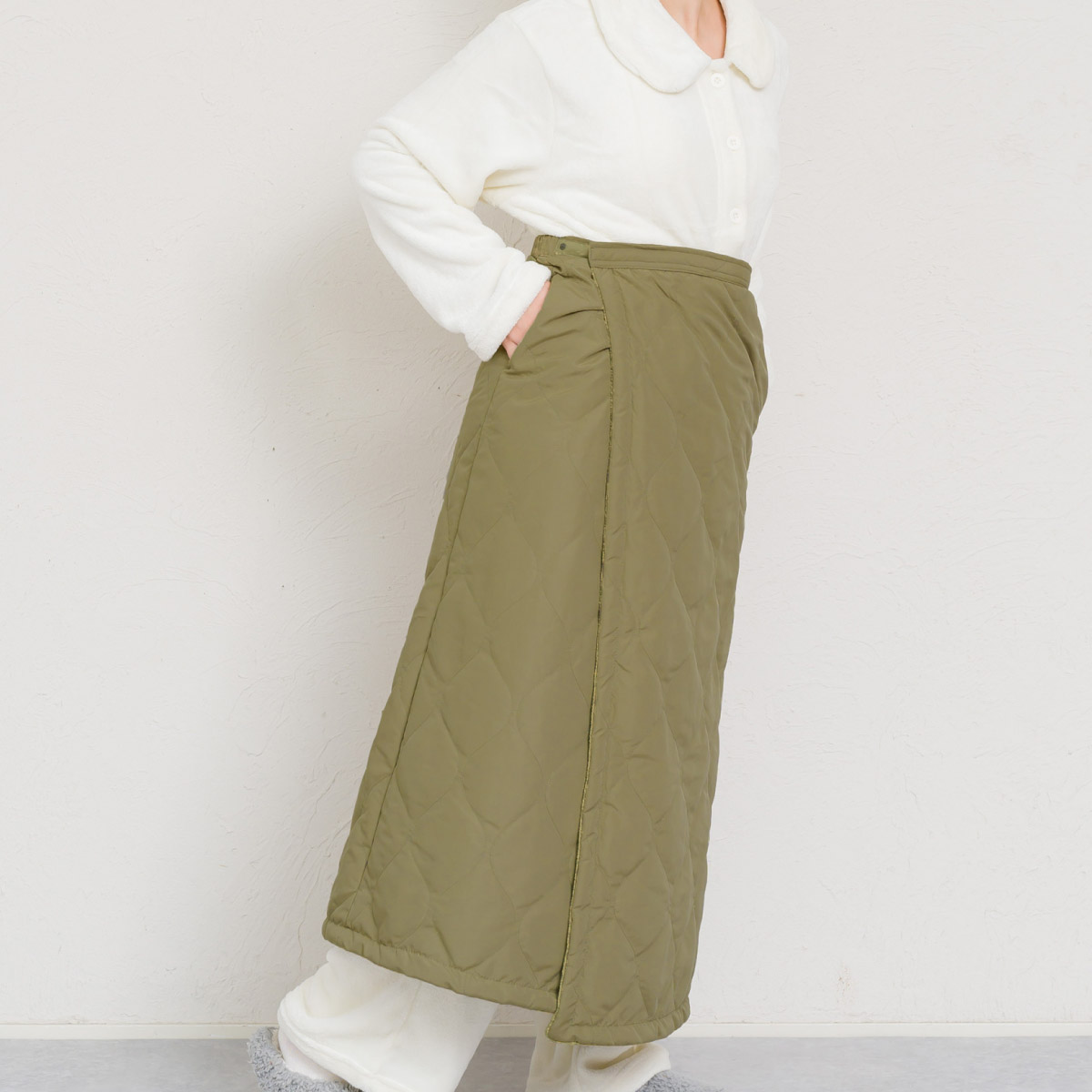 marai 巻きスカート 防寒 キルティング レディース スカート しっかり