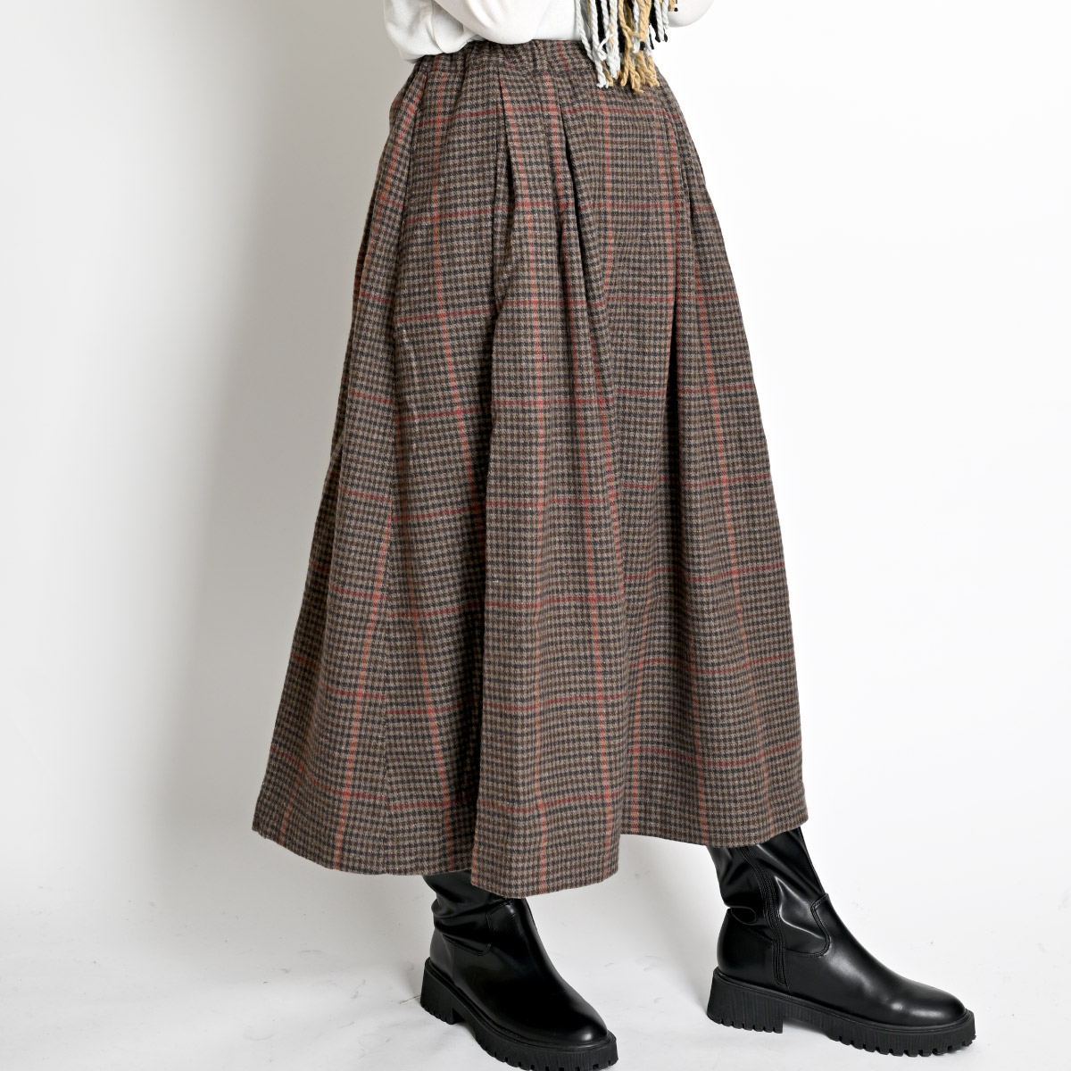 marai（マーライ） フレアスカート レディース チェック柄 秋冬の