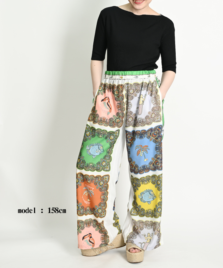 HERMES エルメス 貝柄 総柄 マリンテイスト コットン パンツ ボトムス HERMES エルメス 貝柄 総柄 マリンテイスト コットン パンツ