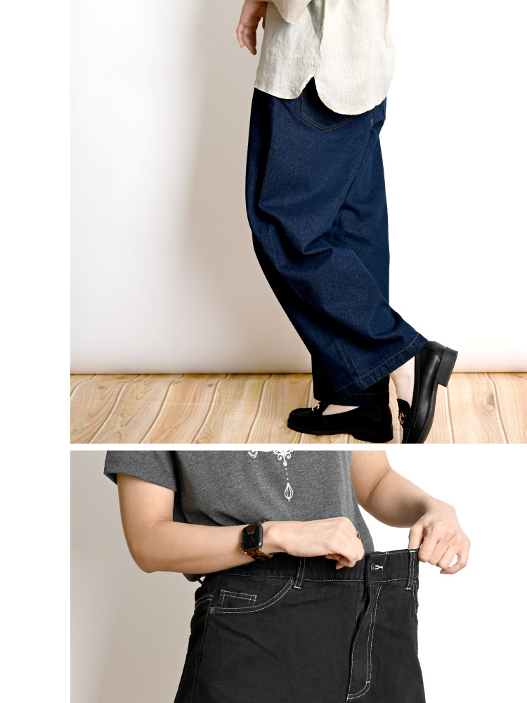 ホットセール - アートトラベルシューズ パンツ レディース デニム marai ストレート デニム探し ワイド 服&ファッション小物