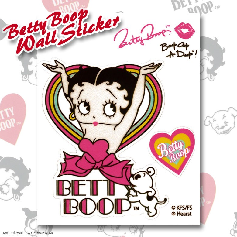 G4 ベティちゃん ベティ ブープ ウォールステッカー 012 レインボーハート インテリアステッカー Betty Boop 壁ステッカー ネコポス可 Stk 00105 012 アメリカン雑貨のマーブルマーブル 通販 Yahoo ショッピング