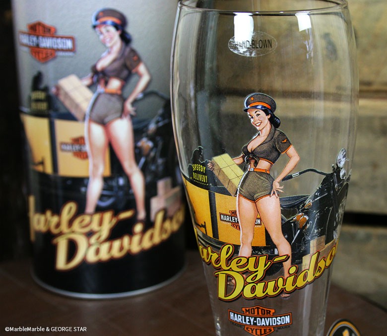 A1 HARLEY-DAVIDSON サービギャル グラス＆コースター ギフトセット