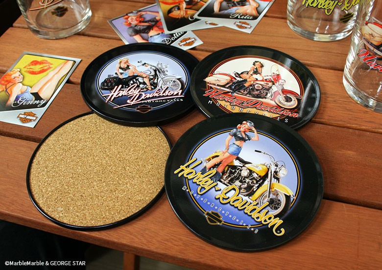 A1 HARLEY-DAVIDSON サービギャル グラス＆コースター ギフト