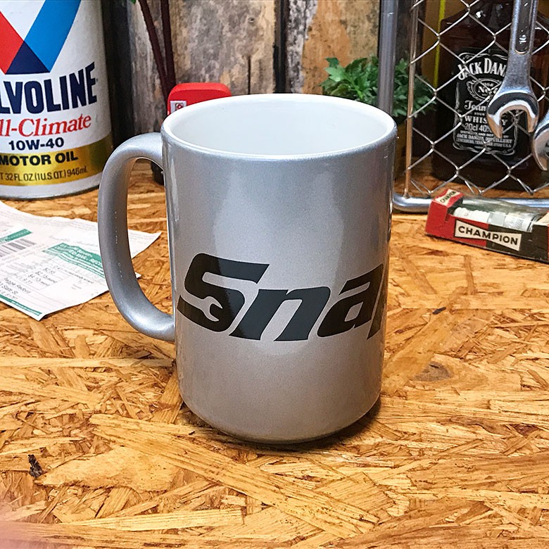 値下！レア！スナップオンsnap-on 50’sドライブイン陶器製ジオラマ F3 Snap-on シルバー マグ [ スナップオン 陶器 コップ 大きめ