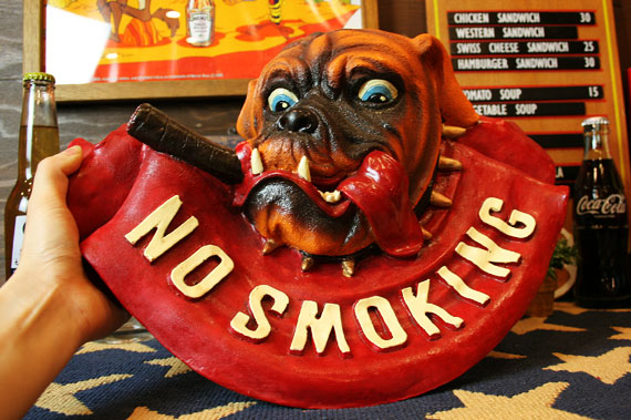 F1 禁煙ブルドッグ NO SMOKING DOG 禁煙看板 : アメリカン雑貨の